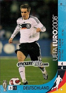 Sticker Philipp Lahm - UEFA Euro Austria-Switzerland 2008. Trading Cards Game n. 19 - Panini