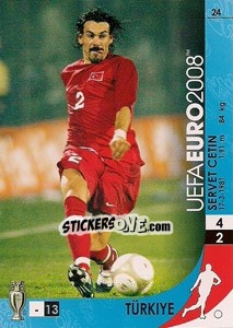 Sticker Servet Cetin - UEFA Euro Austria-Switzerland 2008. Trading Cards Game n. 24 - Panini