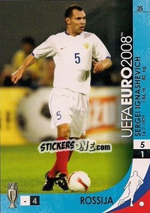 Sticker Sergei Ignashevich - UEFA Euro Austria-Switzerland 2008. Trading Cards Game n. 25 - Panini