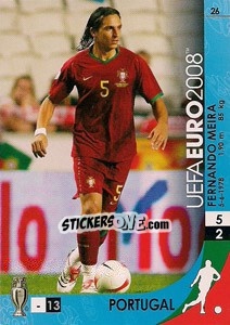 Sticker Fernando Meira - UEFA Euro Austria-Switzerland 2008. Trading Cards Game n. 26 - Panini