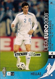 Sticker Georgios Seitaridis - UEFA Euro Austria-Switzerland 2008. Trading Cards Game n. 28 - Panini