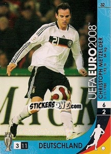 Sticker Christoph Metzelder - UEFA Euro Austria-Switzerland 2008. Trading Cards Game n. 32 - Panini