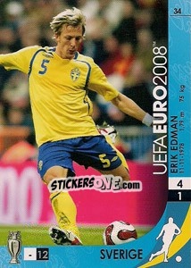 Sticker Erik Edman - UEFA Euro Austria-Switzerland 2008. Trading Cards Game n. 34 - Panini