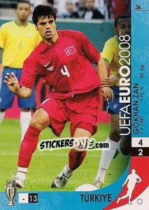 Sticker Gökhan Zan - UEFA Euro Austria-Switzerland 2008. Trading Cards Game n. 36 - Panini