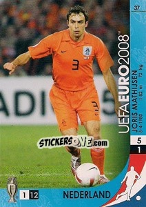 Sticker Joris Mathijsen - UEFA Euro Austria-Switzerland 2008. Trading Cards Game - Panini