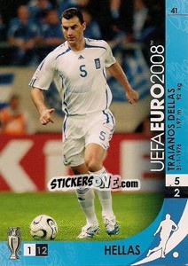 Sticker Traianos Dellas - UEFA Euro Austria-Switzerland 2008. Trading Cards Game - Panini