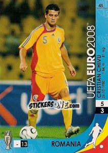 Sticker Cristian Chivu - UEFA Euro Austria-Switzerland 2008. Trading Cards Game - Panini