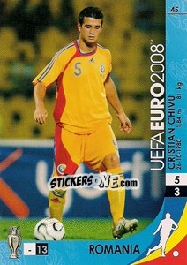 Sticker Cristian Chivu - UEFA Euro Austria-Switzerland 2008. Trading Cards Game n. 45 - Panini
