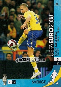 Sticker Olof Mellberg - UEFA Euro Austria-Switzerland 2008. Trading Cards Game - Panini