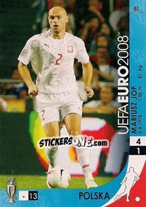 Sticker Mariusz Jop - UEFA Euro Austria-Switzerland 2008. Trading Cards Game - Panini