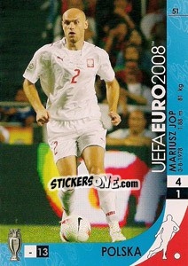 Sticker Mariusz Jop - UEFA Euro Austria-Switzerland 2008. Trading Cards Game n. 51 - Panini