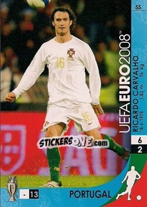 Sticker Ricardo Carvalho - UEFA Euro Austria-Switzerland 2008. Trading Cards Game n. 55 - Panini