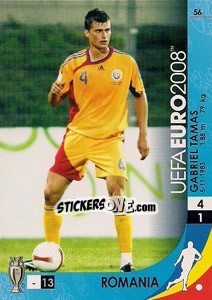 Sticker Gabriel Tamas - UEFA Euro Austria-Switzerland 2008. Trading Cards Game n. 56 - Panini