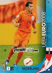 Sticker John Heitinga - UEFA Euro Austria-Switzerland 2008. Trading Cards Game n. 59 - Panini