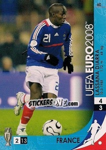 Sticker Lassana Diarra - UEFA Euro Austria-Switzerland 2008. Trading Cards Game n. 60 - Panini