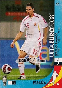 Sticker Sergio Ramos - UEFA Euro Austria-Switzerland 2008. Trading Cards Game - Panini