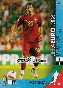 Sticker Bruno Alves - UEFA Euro Austria-Switzerland 2008. Trading Cards Game n. 65 - Panini