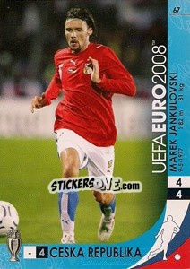 Sticker Marek Jankulovski - UEFA Euro Austria-Switzerland 2008. Trading Cards Game n. 67 - Panini