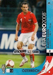 Cromo Martin Hiden - UEFA Euro Austria-Switzerland 2008. Trading Cards Game - Panini