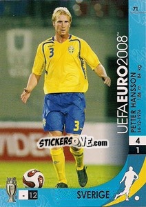 Sticker Petter Hansson - UEFA Euro Austria-Switzerland 2008. Trading Cards Game n. 71 - Panini