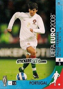 Sticker Paulo Ferreira - UEFA Euro Austria-Switzerland 2008. Trading Cards Game - Panini