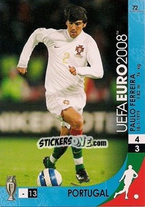 Sticker Paulo Ferreira - UEFA Euro Austria-Switzerland 2008. Trading Cards Game n. 72 - Panini