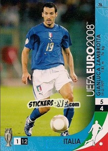 Sticker Gianluca Zambrotta - UEFA Euro Austria-Switzerland 2008. Trading Cards Game n. 76 - Panini