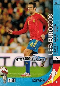 Sticker Carlos Marchena - UEFA Euro Austria-Switzerland 2008. Trading Cards Game - Panini