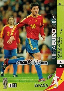 Sticker Xabi Alonso - UEFA Euro Austria-Switzerland 2008. Trading Cards Game n. 83 - Panini