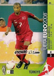 Sticker Mehmet Aurelio - UEFA Euro Austria-Switzerland 2008. Trading Cards Game - Panini