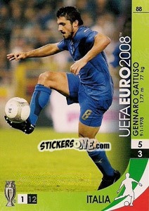 Sticker Gennaro Gattuso - UEFA Euro Austria-Switzerland 2008. Trading Cards Game - Panini