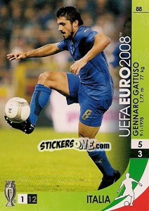 Sticker Gennaro Gattuso - UEFA Euro Austria-Switzerland 2008. Trading Cards Game n. 88 - Panini