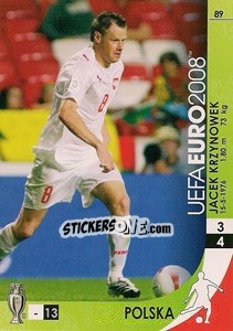 Sticker Jacek Krzynowek - UEFA Euro Austria-Switzerland 2008. Trading Cards Game n. 89 - Panini