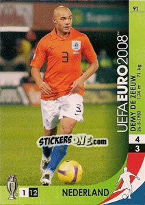 Sticker Demy de Zeeuw - UEFA Euro Austria-Switzerland 2008. Trading Cards Game n. 91 - Panini