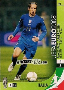 Sticker Massimo Ambrosini - UEFA Euro Austria-Switzerland 2008. Trading Cards Game - Panini