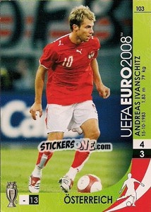 Sticker Andreas Ivanschitz - UEFA Euro Austria-Switzerland 2008. Trading Cards Game n. 103 - Panini
