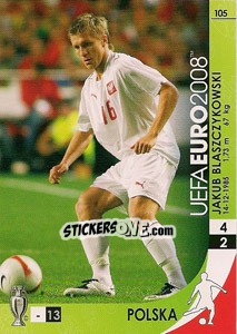Sticker Jakub Blaszczykowski - UEFA Euro Austria-Switzerland 2008. Trading Cards Game n. 105 - Panini