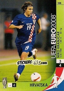 Sticker Niko Kranjcar - UEFA Euro Austria-Switzerland 2008. Trading Cards Game n. 108 - Panini