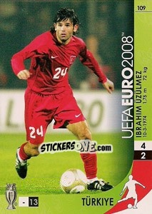 Sticker Ibrahim Üzülmez - UEFA Euro Austria-Switzerland 2008. Trading Cards Game n. 109 - Panini