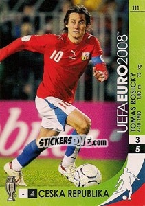 Sticker Tomas Rosicky - UEFA Euro Austria-Switzerland 2008. Trading Cards Game n. 111 - Panini