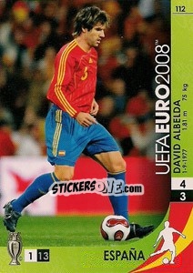 Sticker David Albelda - UEFA Euro Austria-Switzerland 2008. Trading Cards Game n. 112 - Panini
