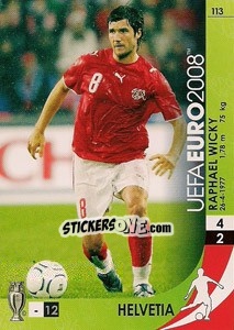 Sticker Raphael Wicky - UEFA Euro Austria-Switzerland 2008. Trading Cards Game n. 113 - Panini