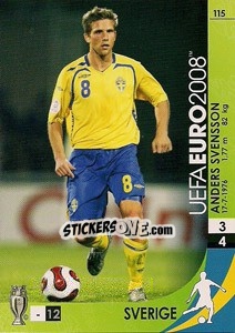 Sticker Anders Svensson - UEFA Euro Austria-Switzerland 2008. Trading Cards Game n. 115 - Panini