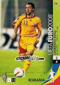 Sticker Laurentiu Rosu - UEFA Euro Austria-Switzerland 2008. Trading Cards Game n. 116 - Panini