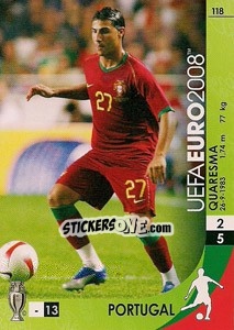 Sticker Quaresma - UEFA Euro Austria-Switzerland 2008. Trading Cards Game n. 118 - Panini
