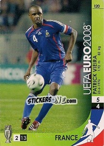 Sticker Patrick Vieira - UEFA Euro Austria-Switzerland 2008. Trading Cards Game n. 120 - Panini