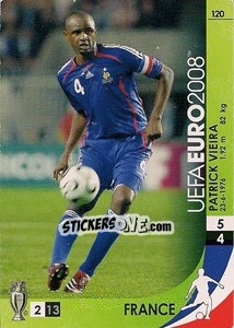 Sticker Patrick Vieira - UEFA Euro Austria-Switzerland 2008. Trading Cards Game - Panini