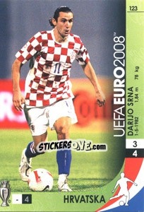 Sticker Darijo Srna - UEFA Euro Austria-Switzerland 2008. Trading Cards Game n. 123 - Panini