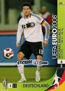 Cromo Michael Ballack - UEFA Euro Austria-Switzerland 2008. Trading Cards Game - Panini