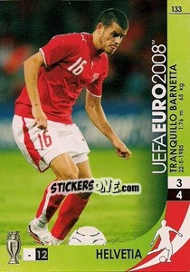 Sticker Tranquillo Barnetta - UEFA Euro Austria-Switzerland 2008. Trading Cards Game - Panini